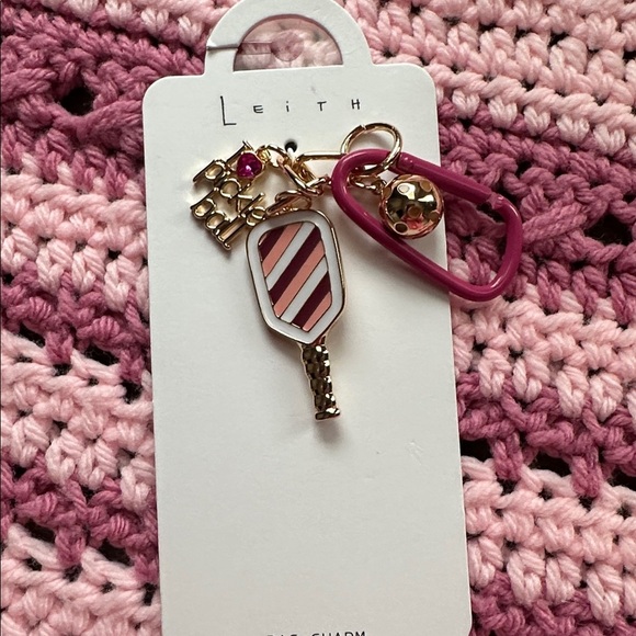 Leith Pink and Gold Bag Charm/Key Chain - Picture 2 of 2